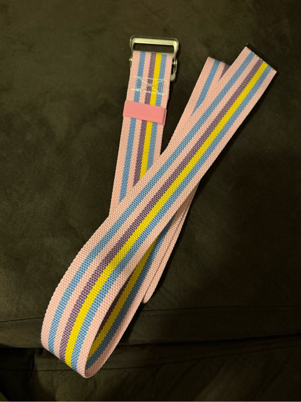 Transfer/Gait Belt – Pink Rainbow Striped – Metal Buckle